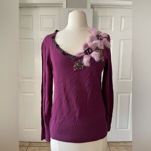 Vertigo Paris Long Sleeve  purple/Lavender fur Size Large